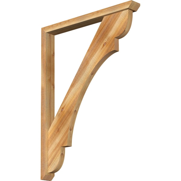 Ekena Millwork Olympic Slat Rough Sawn Bracket w/ Offset Brace, Western Red Cedar, 4"W x 36"D x 48"H BKT0402X36X48OLY06RWR - main